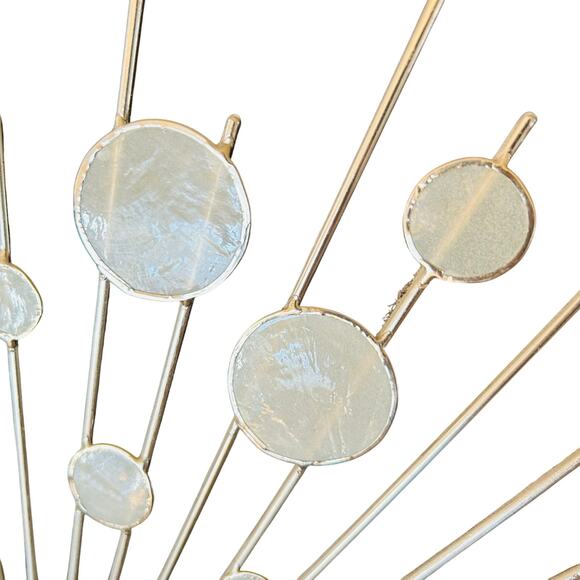 SUNBURST MIRROR silver w/ capiz shells - read - Picture 10 of 13